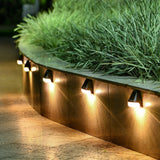 4 Pack Solar Powered LED Step Lights Warm White Outdoor Solar Stair Lights for Yard Walkway Patio