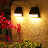 4 Pack Solar Powered LED Step Lights Warm White Outdoor Solar Stair Lights for Yard Walkway Patio