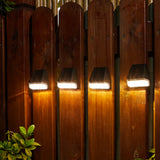 4 Pack Solar Powered LED Step Lights Warm White Outdoor Solar Stair Lights for Yard Walkway Patio