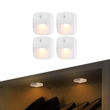 4Pcs Self-Adhesive LED Motion Sensor Night Light Battery Operated Wireless Wall Light for Closet Stair