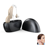 Rechargeable Noise Cancelling Hearing Aids for Seniors Sound Amplifier Black