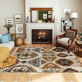 Retro Persian Printed Floor Mat Living Room Mat Brown