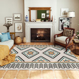 Retro Persian Printed Floor Mat Living Room Mat White