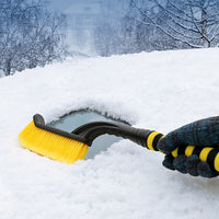 Ice Scraper for Car Windshield with Brush Yellow