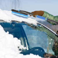 Snow Scraper with Extendable Snow Brush for Car Windshield Car Snow Removal Tool Blue