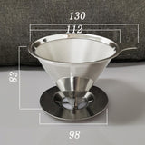 Stainless Steel Drip Cone Coffee Filter Portable Cone Pour-Over Coffee Metal Fine Mesh-Medium