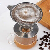 Stainless Steel Drip Cone Coffee Filter Portable Cone Pour-Over Coffee Metal Fine Mesh-Small