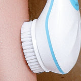 Electric Shower Scrubber Body Brush Rechargeable Bath Brush with Long Handle Blue