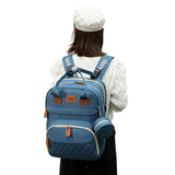 Foldable Diaper Bag Backpack Mommy Bag Travel Maternity Baby Changing Bags Blue