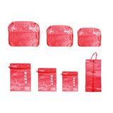 Set of 7Pcs Travel Packing Cube Pouch Clothes Storage Bags Suitcase Luggage Organizer Rose Red