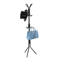 12 Hook 3-Tier Hat Coat Clothes Rack Multifunctional Tree Style Steel Hanger Stand Black