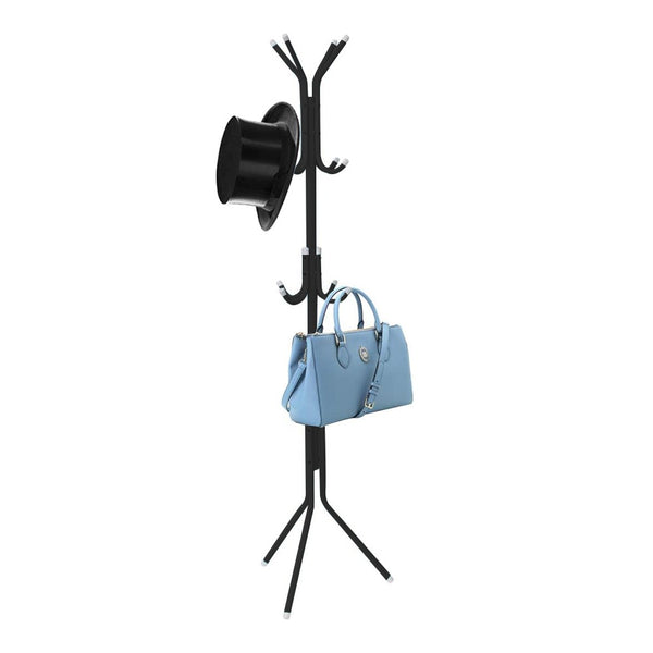 12 Hook 3-Tier Hat Coat Clothes Rack Multifunctional Tree Style Steel Hanger Stand Black