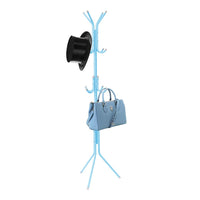 12 Hook 3-Tier Hat Coat Clothes Rack Multifunctional Tree Style Steel Hanger Stand Blue