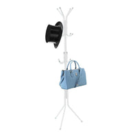 12 Hook 3-Tier Hat Coat Clothes Rack Multifunctional Tree Style Steel Hanger Stand White