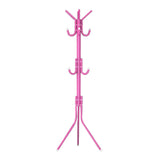 12 Hook 3-Tier Hat Coat Clothes Rack Multifunctional Tree Style Steel Hanger Stand Pink