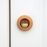 Wood Wind Chime Doorbell Shopkeepers Bell Decorative Doorbell with Brass Bell Creative Gift Wood Color