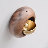 Wood Wind Chime Doorbell Shopkeepers Bell Decorative Doorbell with Brass Bell Creative Gift Coffee