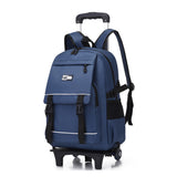 Wheeled Travel Luggage Backpack Travel Shoulder Trolley Backpack Blue