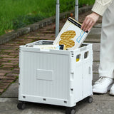 Folding Utility Cart Portable Shopping Camping Rolling Crate Handcart Telescoping Handle Gray