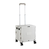 Folding Utility Cart Portable Shopping Camping Rolling Crate Handcart Telescoping Handle Gray