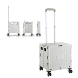 Folding Utility Cart Portable Shopping Camping Rolling Crate Handcart Telescoping Handle Gray