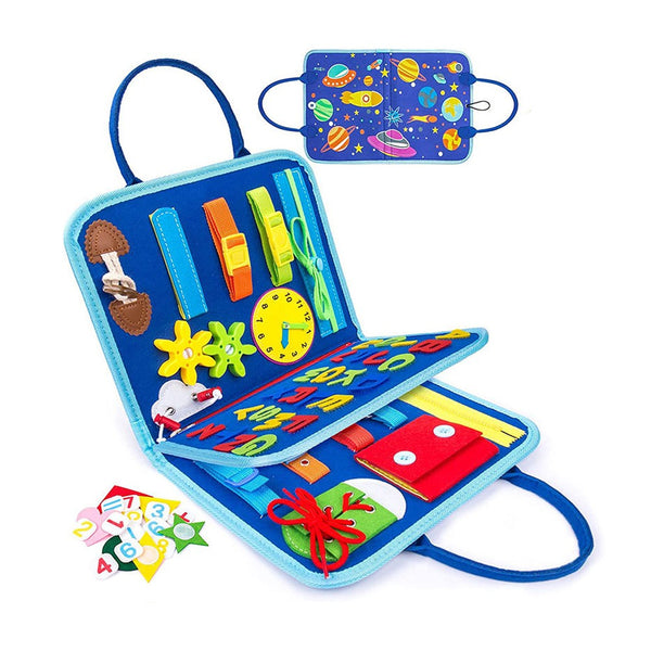 Montessori Busy Board Toy Felt Toddler Sensory Board Toy Toddler Space Educational Toy