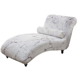 Printed Armless Chaise Lounge Cover with Pillowcase Stretch Armless Lounge Chaise Protective Cover Furniture Slipcover Style 3