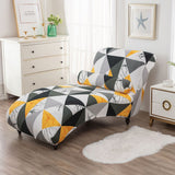 Printed Armless Chaise Lounge Cover with Pillowcase Stretch Armless Lounge Chaise Protective Cover Furniture Slipcover Style 5