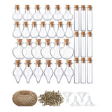 50 Pieces Mini Jars with Cork Stoppers Tiny Cork Glass Bottles Wishing Bottle Message Bottle DIY Decoration Style 3