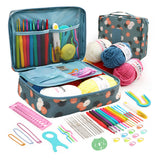 Set of 58Pcs Needlework Kit with Storage Bag Yarn and Knitting Accessories Set Knitting Hook Set for Beginners Style 2