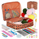Set of 58Pcs Needlework Kit with Storage Bag Yarn and Knitting Accessories Set Knitting Hook Set for Beginners Style 4
