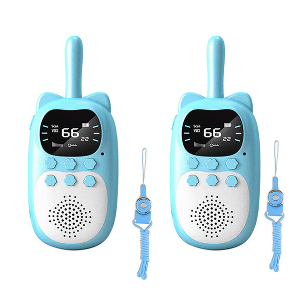 2Pcs Kids Walkie Talkies Toys with LED Flashlight Long Range Walkie Talkies for Hiking Outdoor Toys Blue
