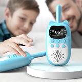 2Pcs Kids Walkie Talkies Toys with LED Flashlight Long Range Walkie Talkies for Hiking Outdoor Toys Blue