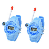 Rechargeable Kids Watch Walkie-talkie Remote Wireless Call Intercom Toy with Flashlight Kid Gift Blue