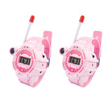 Rechargeable Kids Watch Walkie-talkie Remote Wireless Call Intercom Toy with Flashlight Kid Gift Pink