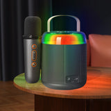 Portable Mini Karaoke Machine with 2 Wireless Microphones Black