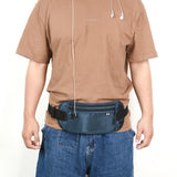 RFID Blocking Travel Money Belt Passport Wallet Fanny Pack Dark Blue