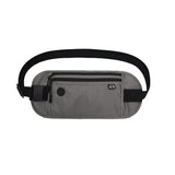 RFID Blocking Travel Money Belt Passport Wallet Fanny Pack Light Gray