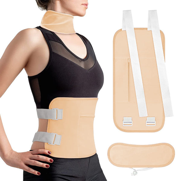 2 Pieces Castor Oil Pack Kit Reusable Castor Oil Compress Wrap for Waist and Neck Nude