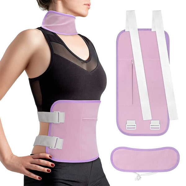 2 Pieces Castor Oil Pack Kit Reusable Castor Oil Compress Wrap for Waist and Neck Purple