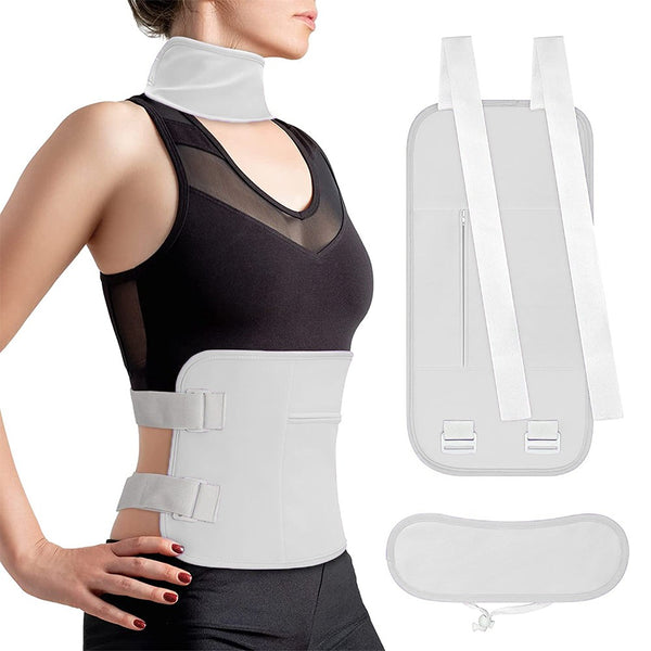 2 Pieces Castor Oil Pack Kit Reusable Castor Oil Compress Wrap for Waist and Neck White
