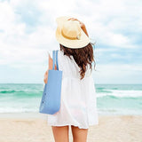 Lady Large Beach Bag Travel Tote Bag Casual Shopping Bag Blue