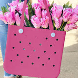 Lady Large Beach Bag Travel Tote Bag Casual Shopping Bag Rose Red