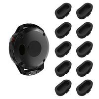 10Pcs for Garmin Smartwatch Charging Port Protector Silicone Dust Plug Black