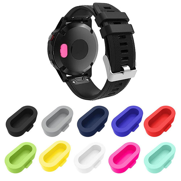 10Pcs for Garmin Smartwatch Charging Port Protector Silicone Dust Plug Multicolor