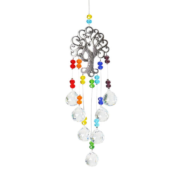 Hanging Suncatcher Rainbow Makers Ball Prisms Tree of Life Pendant Home Window Decoration Colorful