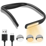 Bendable LED Neck Reading Light Desk Lamp USB Rechargeable Book Light for Reading in Bed Black