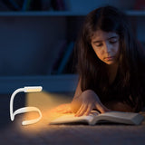 Bendable LED Neck Reading Light Desk Lamp USB Rechargeable Book Light for Reading in Bed White
