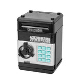 Electronic ATM Password Cash Coin Can Auto Scroll Paper Money Saving Box Gift Black
