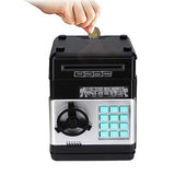 Electronic ATM Password Cash Coin Can Auto Scroll Paper Money Saving Box Gift Black